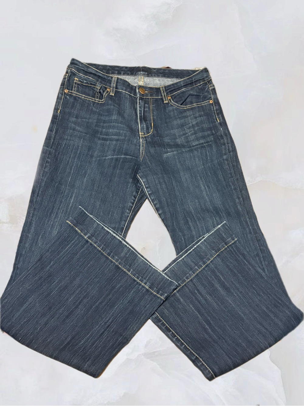 Seven7 Women's Dark Blue Boot-Cut Jeans